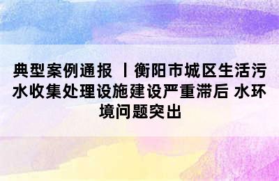 典型案例通报 丨衡阳市城区生活污水收集处理设施建设严重滞后 水环境问题突出